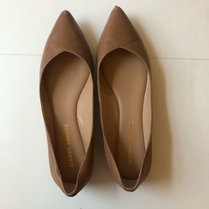 Dark tan flats - hardly worn!